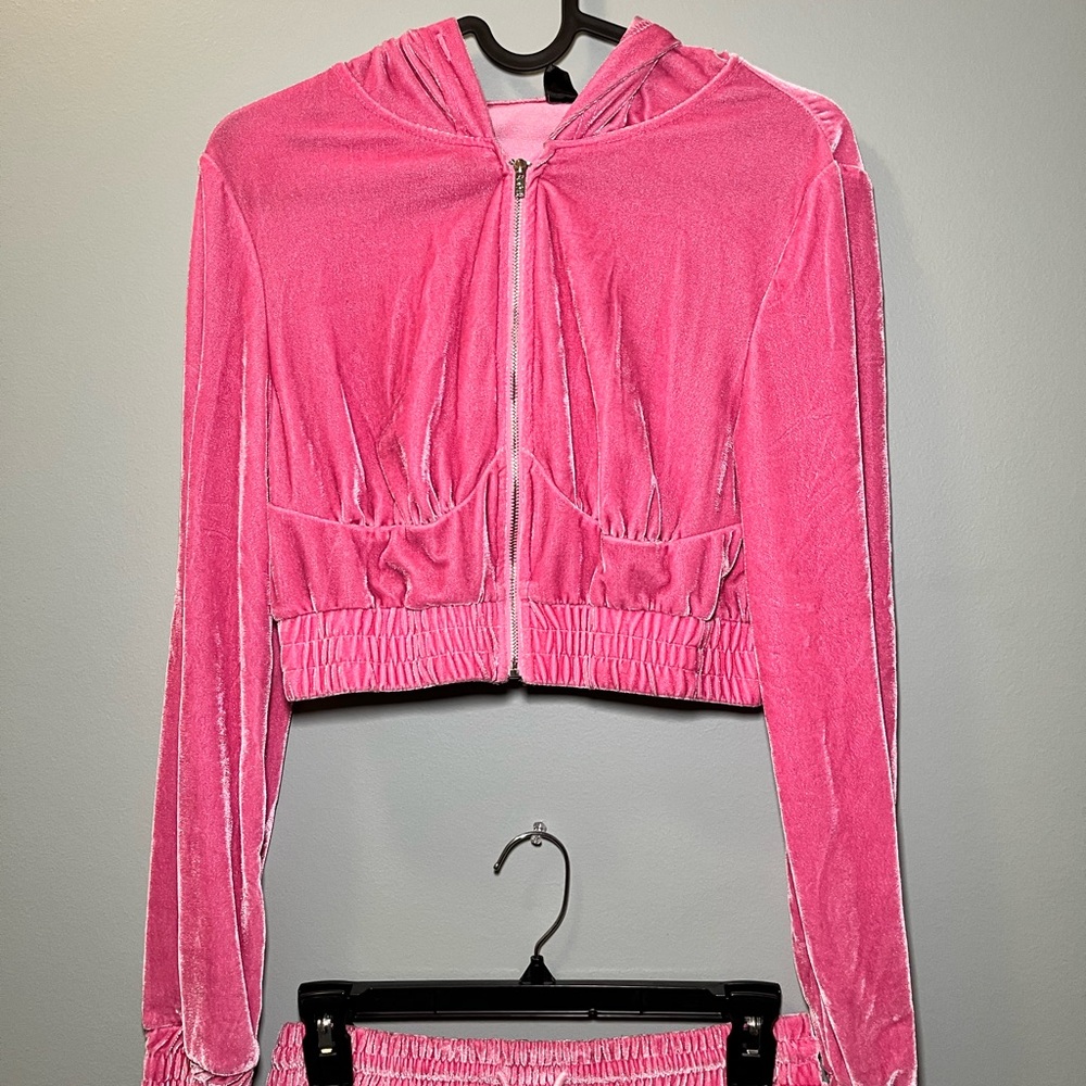 pink hoodie and pants set
